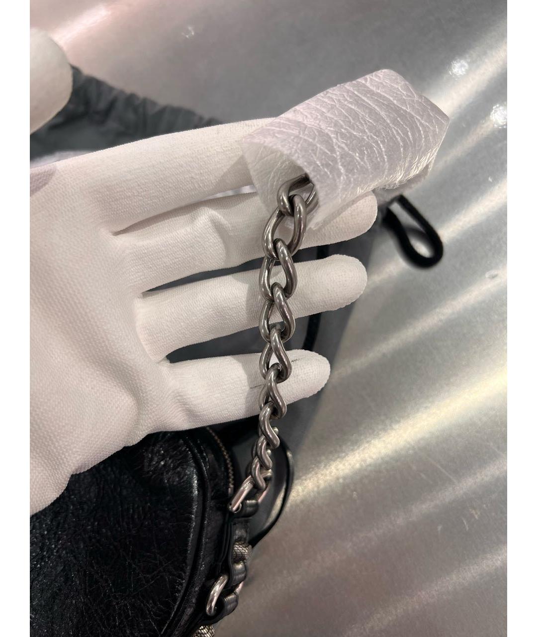 BALENCIAGA Черная кожаная сумка через плечо, фото 6