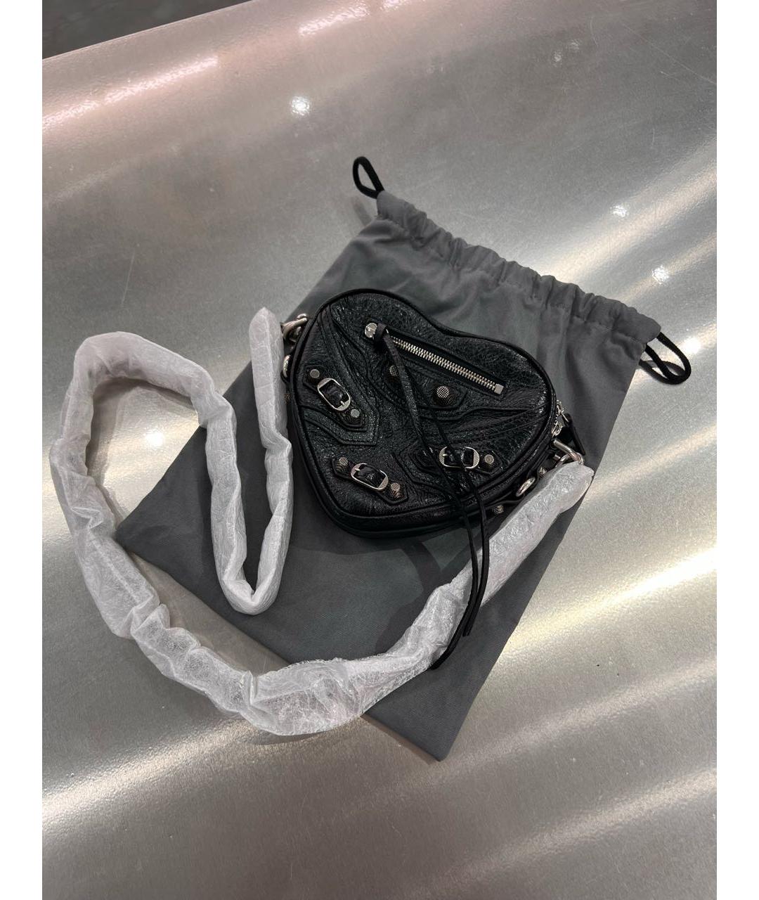 BALENCIAGA Черная кожаная сумка через плечо, фото 8
