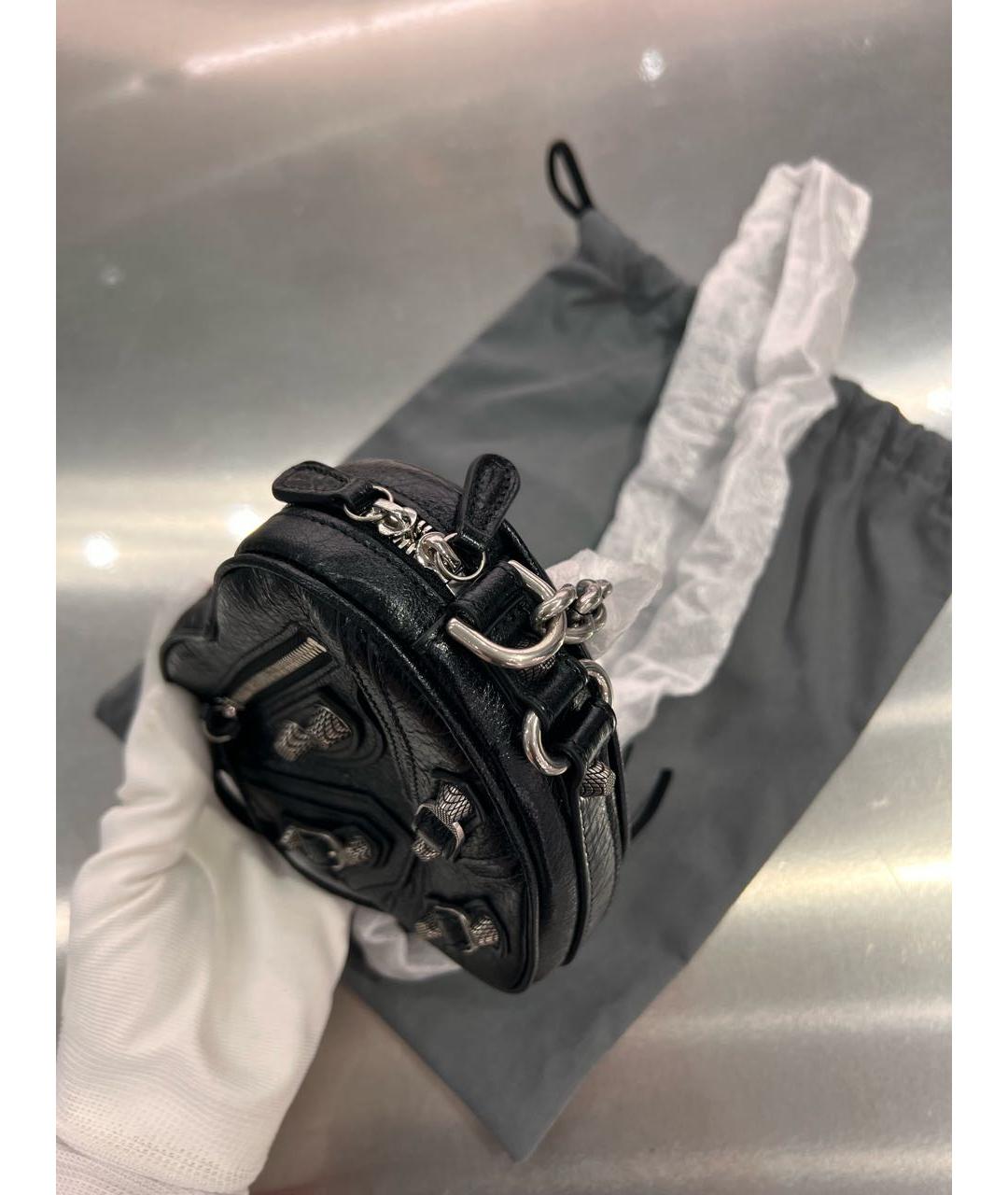 BALENCIAGA Черная кожаная сумка через плечо, фото 2