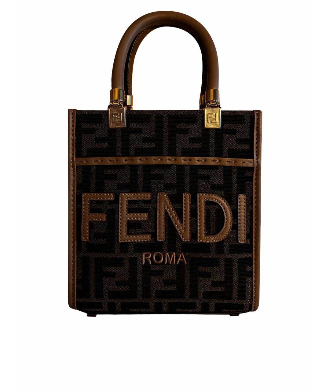 FENDI Коричневая сумка тоут, фото 1