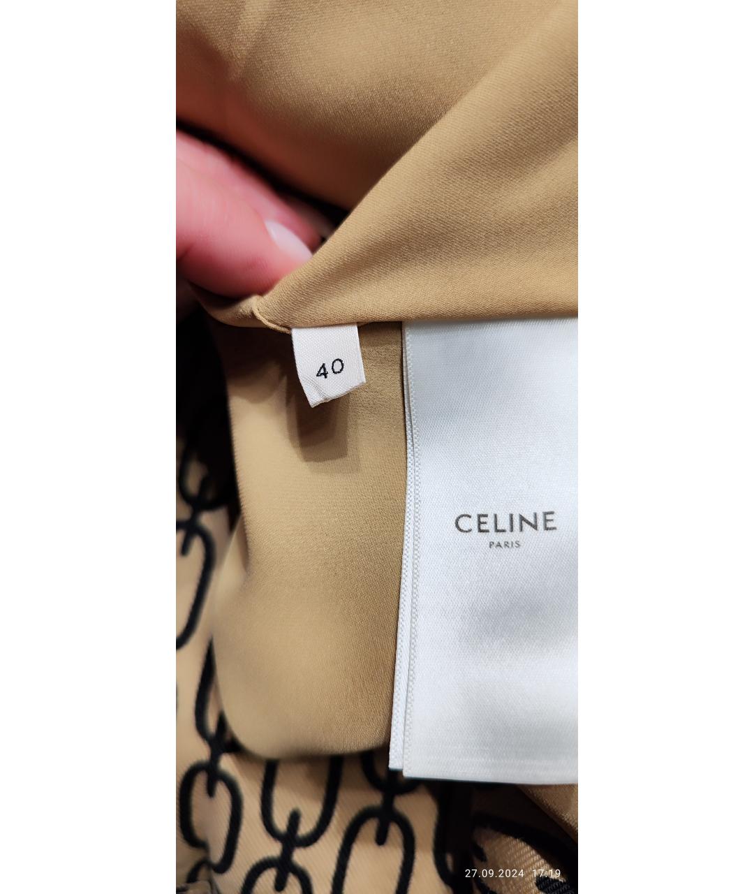 CELINE Коричневое шерстяное повседневное платье, фото 4