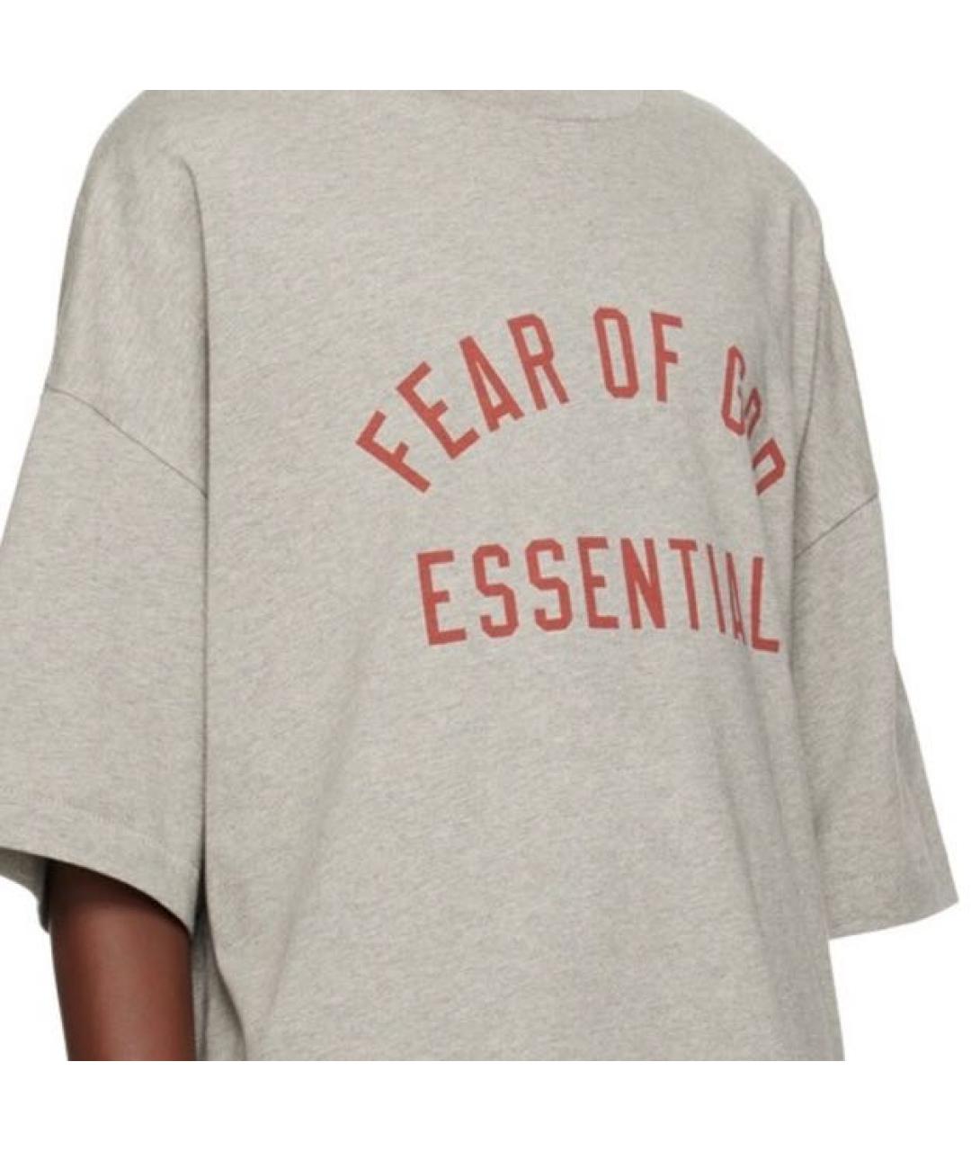 FEAR OF GOD ESSENTIALS Серая хлопковая футболка, фото 3