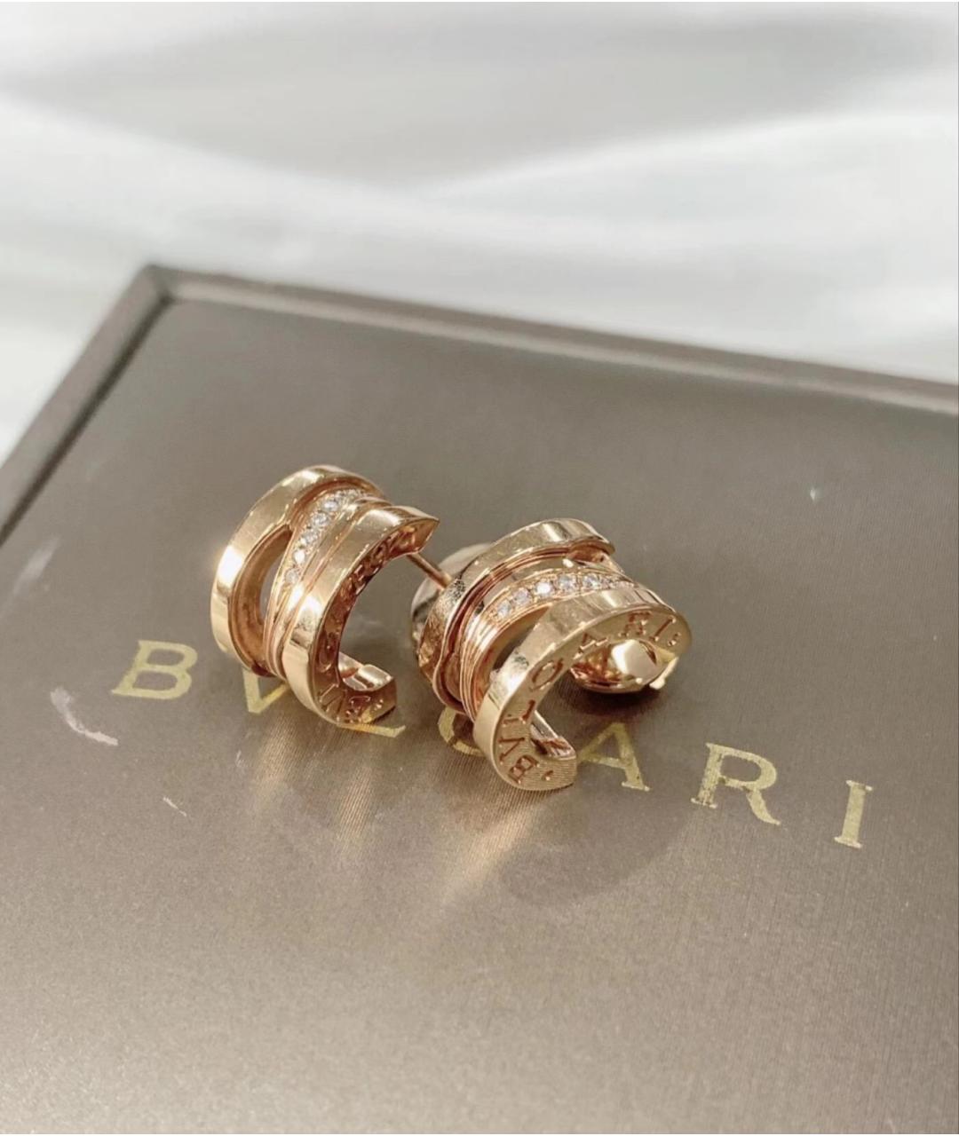 BVLGARI Розовые серьги из розового золота, фото 2