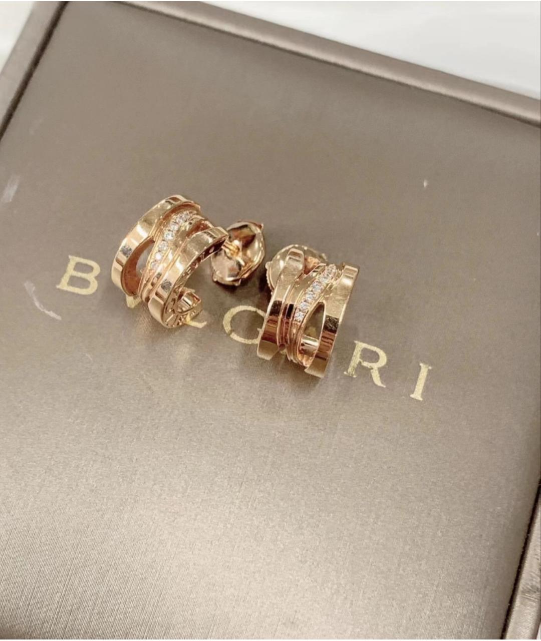 BVLGARI Розовые серьги из розового золота, фото 6