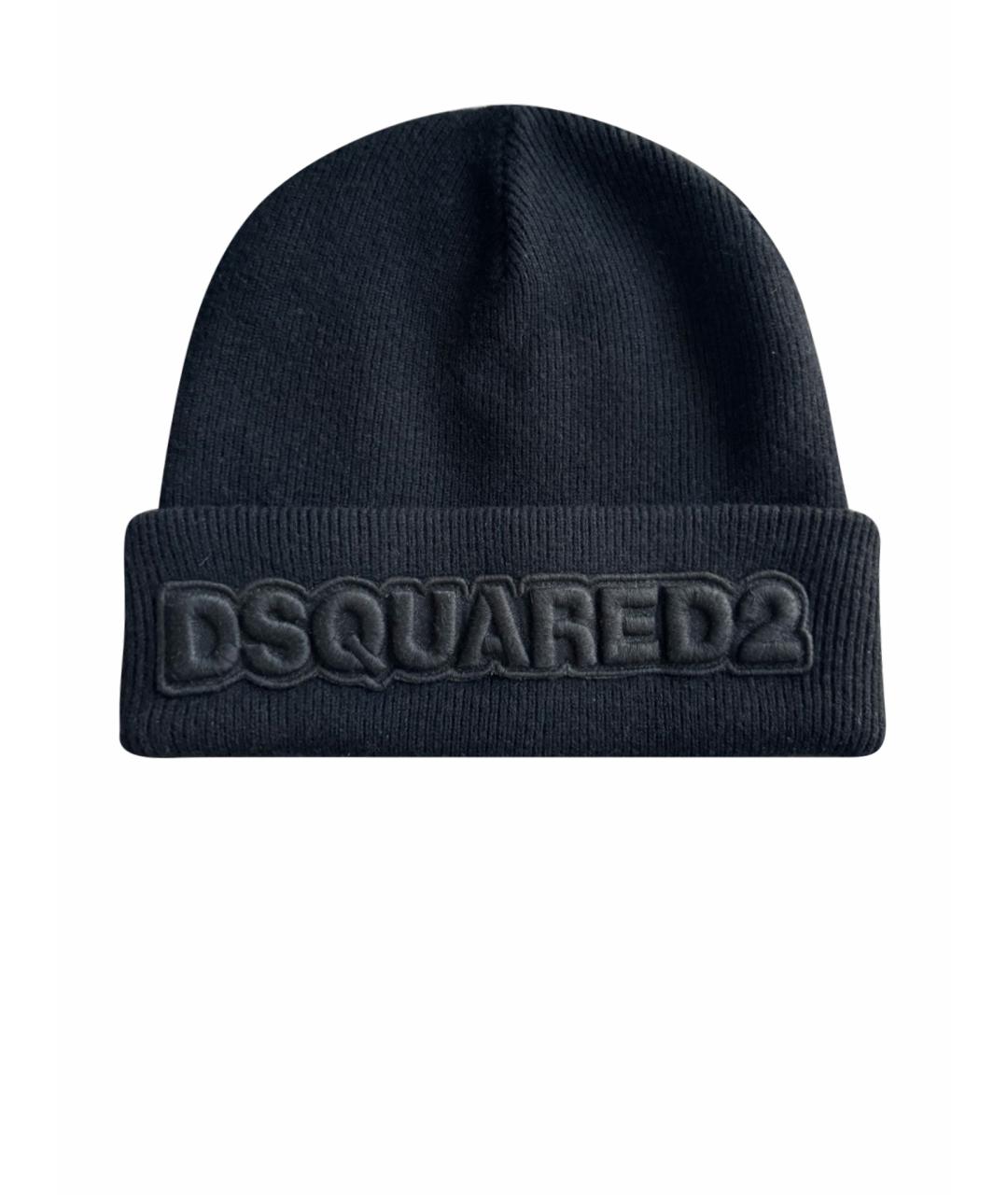 DSQUARED2 Черная шерстяная шапка, фото 1