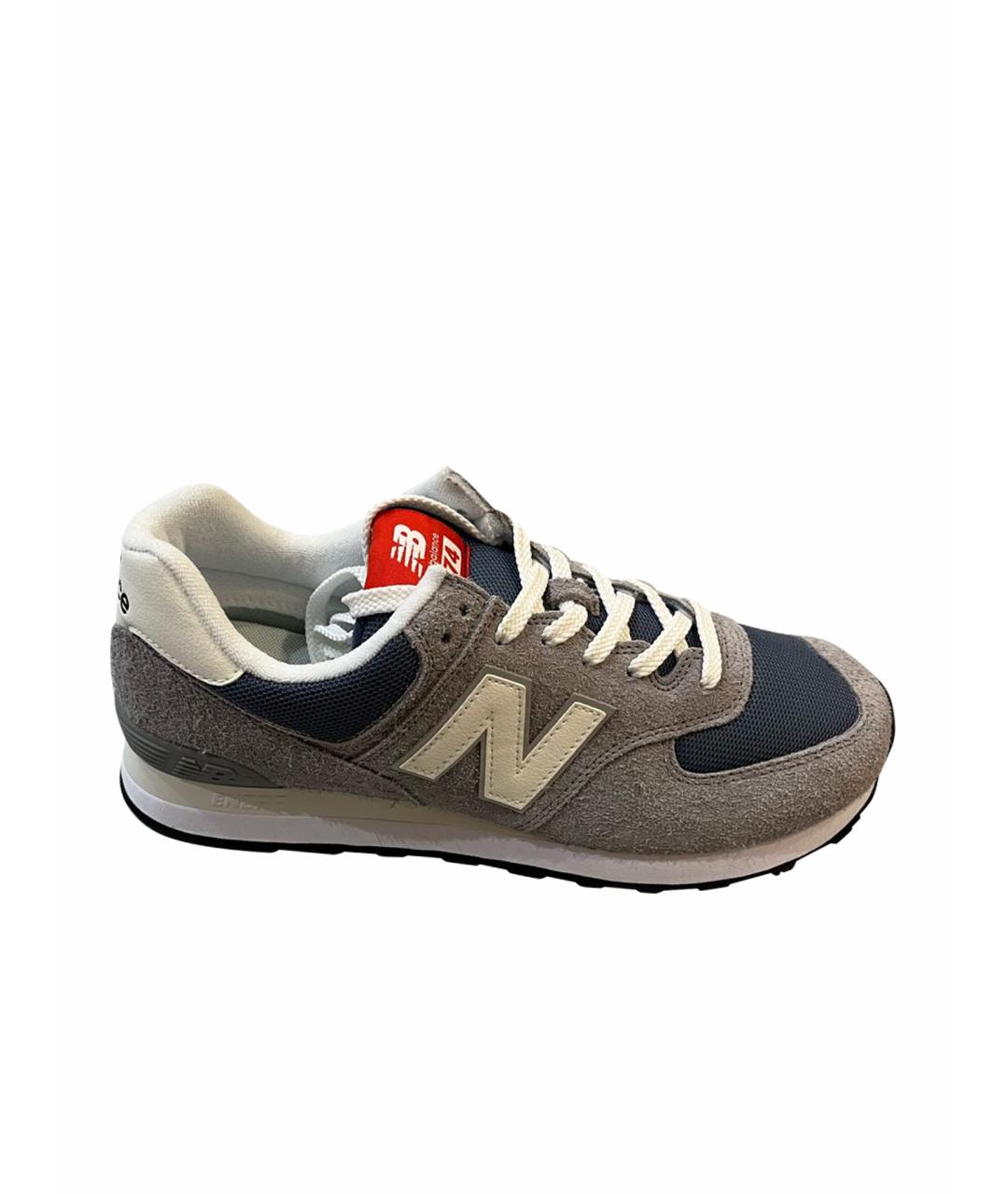 NEW BALANCE Серые замшевые низкие кроссовки / кеды, фото 1