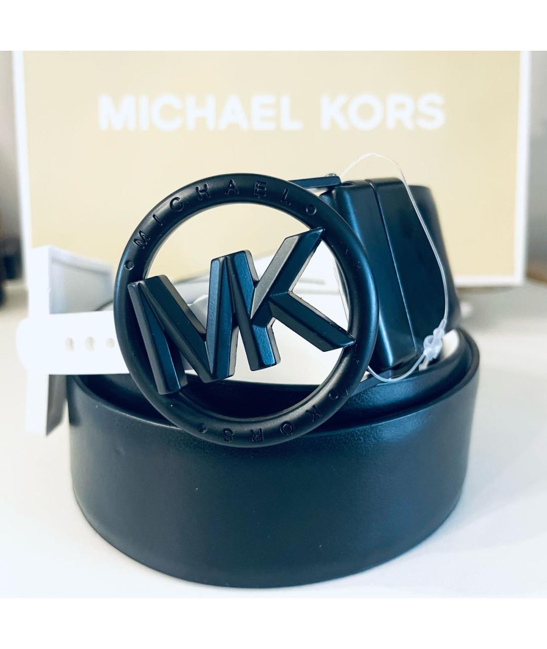 MICHAEL KORS Черный кожаный ремень, фото 2