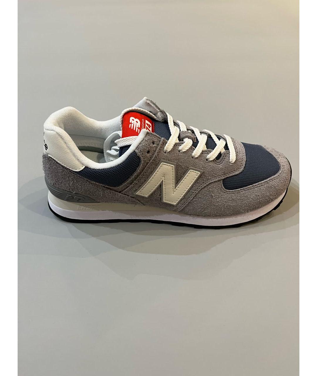 NEW BALANCE Серые замшевые низкие кроссовки / кеды, фото 7