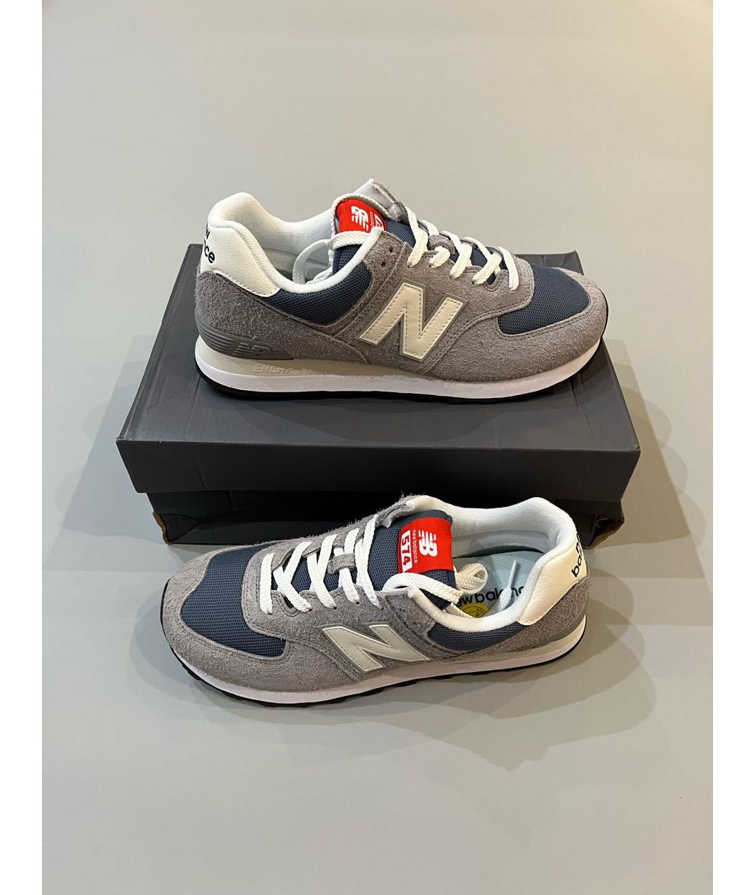 NEW BALANCE Серые замшевые низкие кроссовки / кеды, фото 3