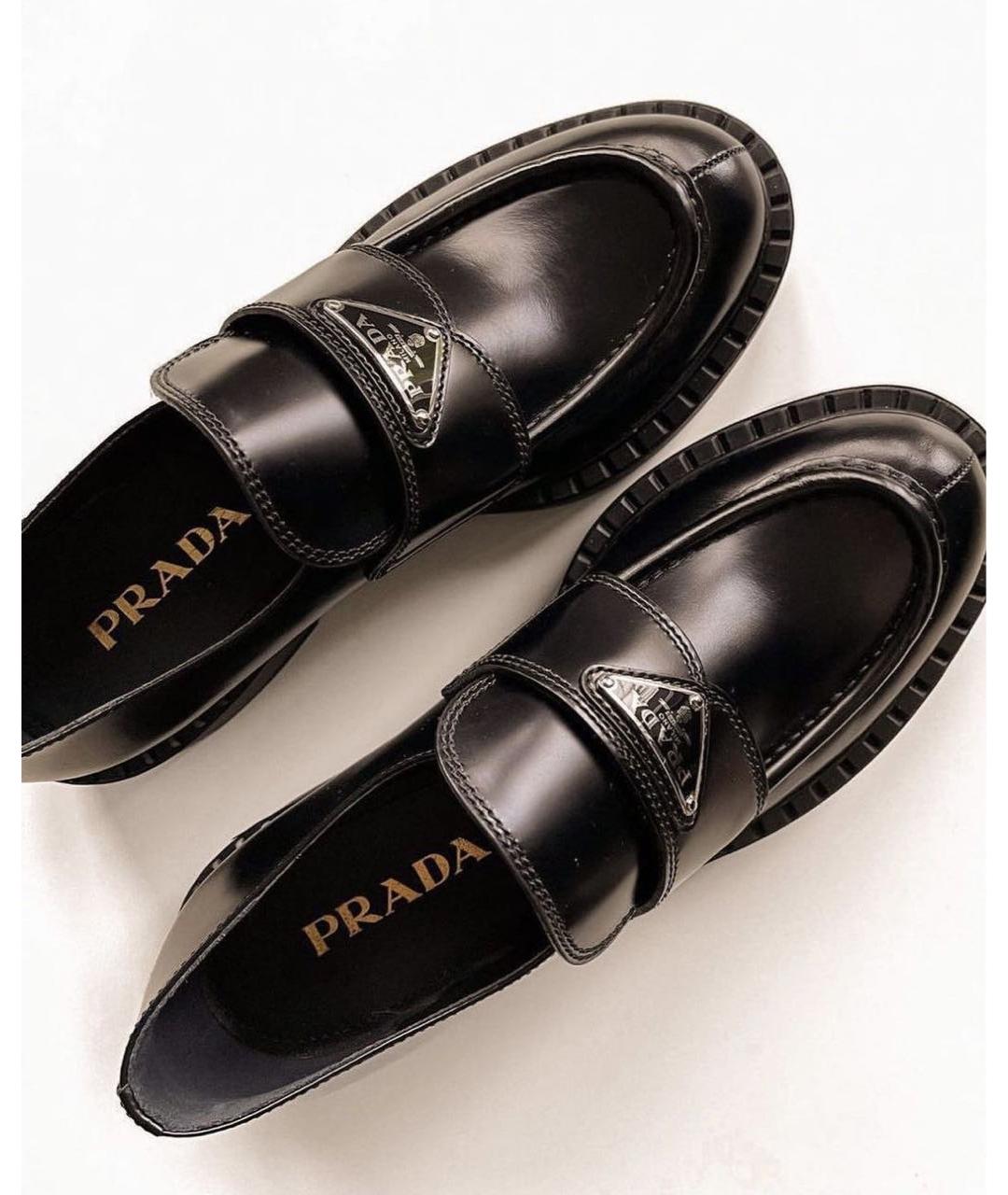 PRADA Черные кожаные лоферы, фото 3