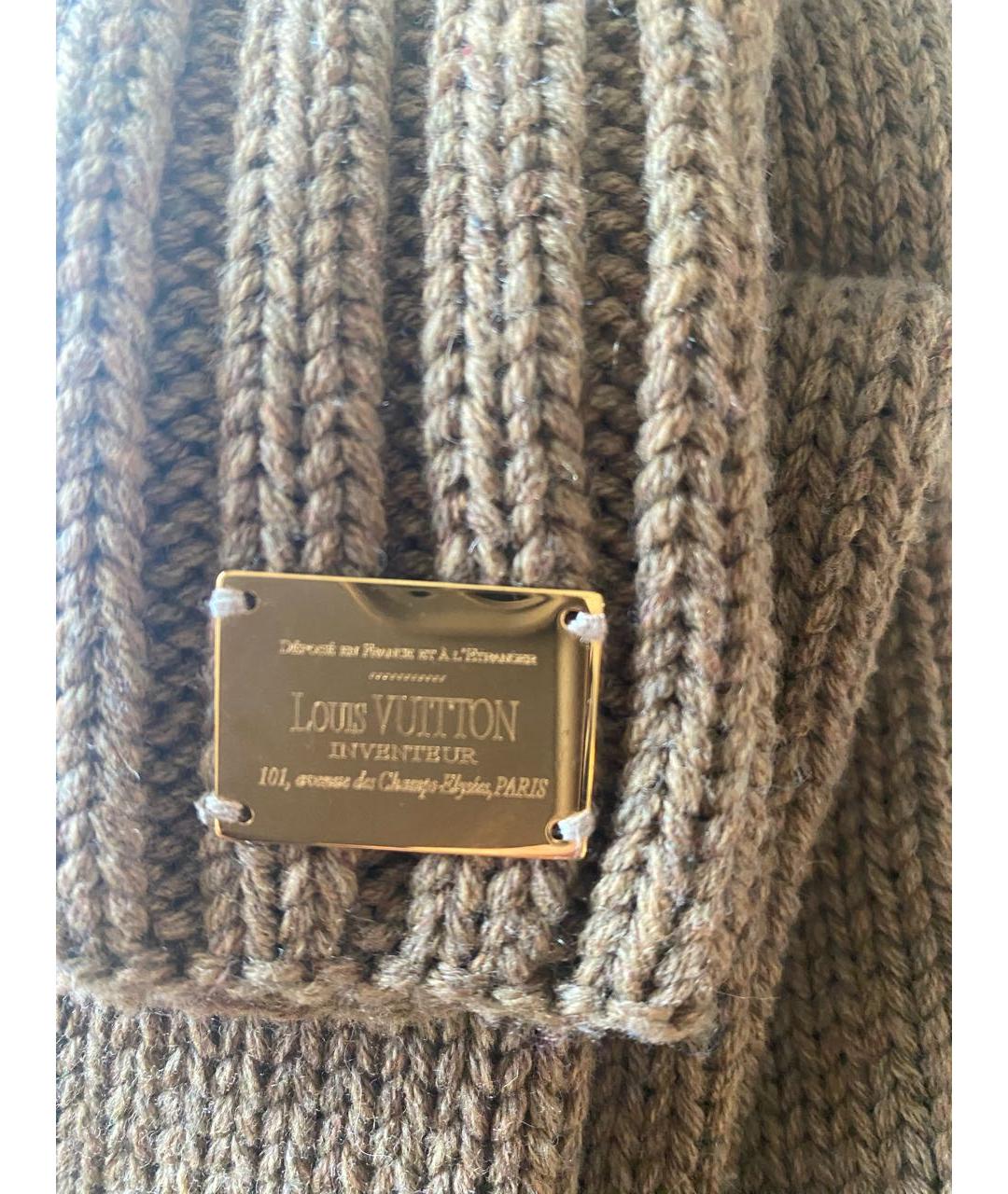 LOUIS VUITTON Коричневый шарф, фото 3
