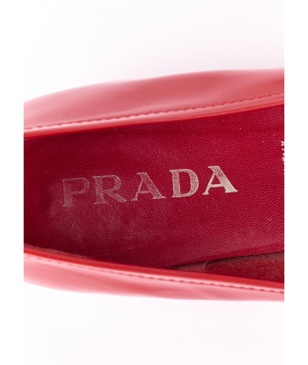 PRADA Красные кожаные лоферы, фото 5