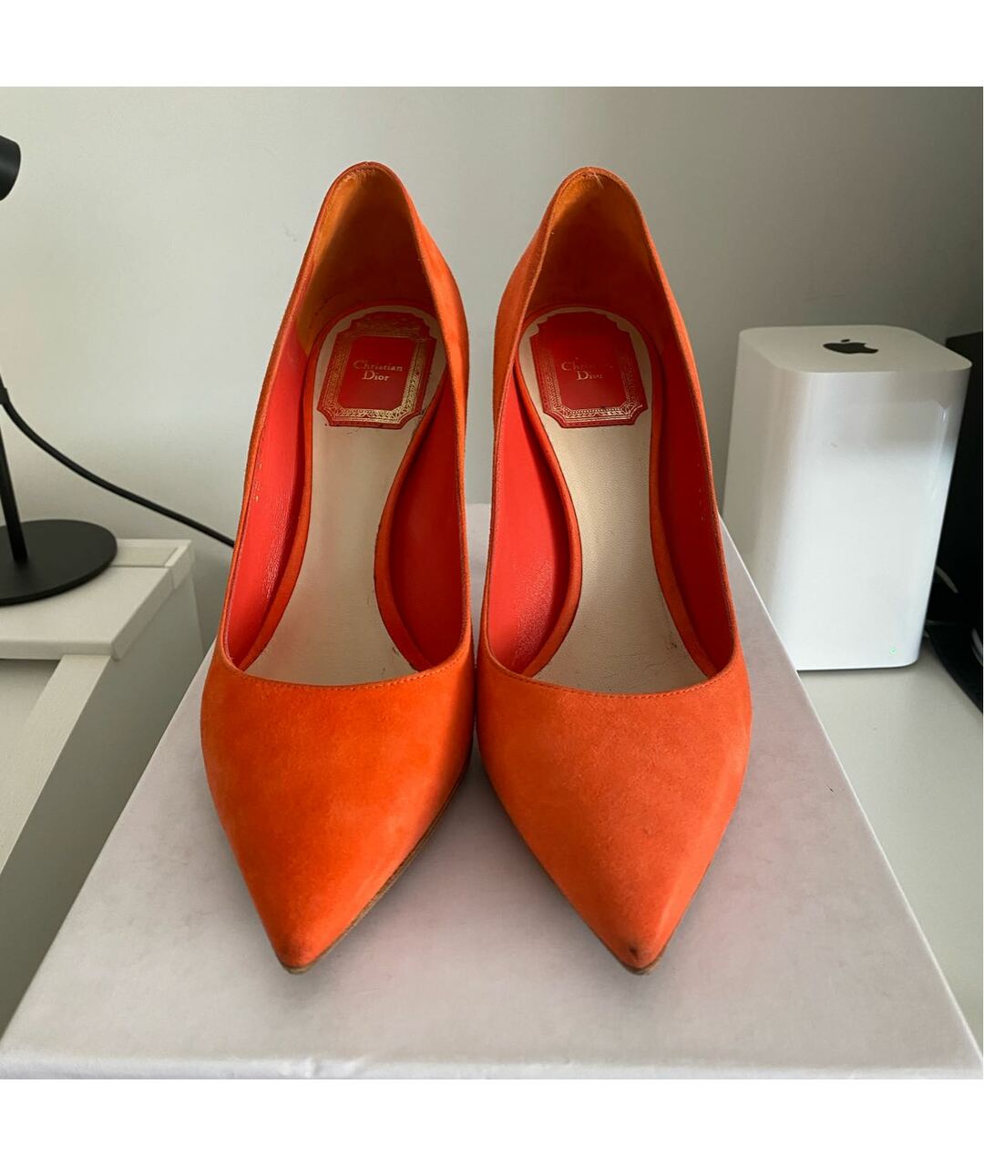CHRISTIAN DIOR PRE-OWNED Оранжевое замшевые туфли, фото 2