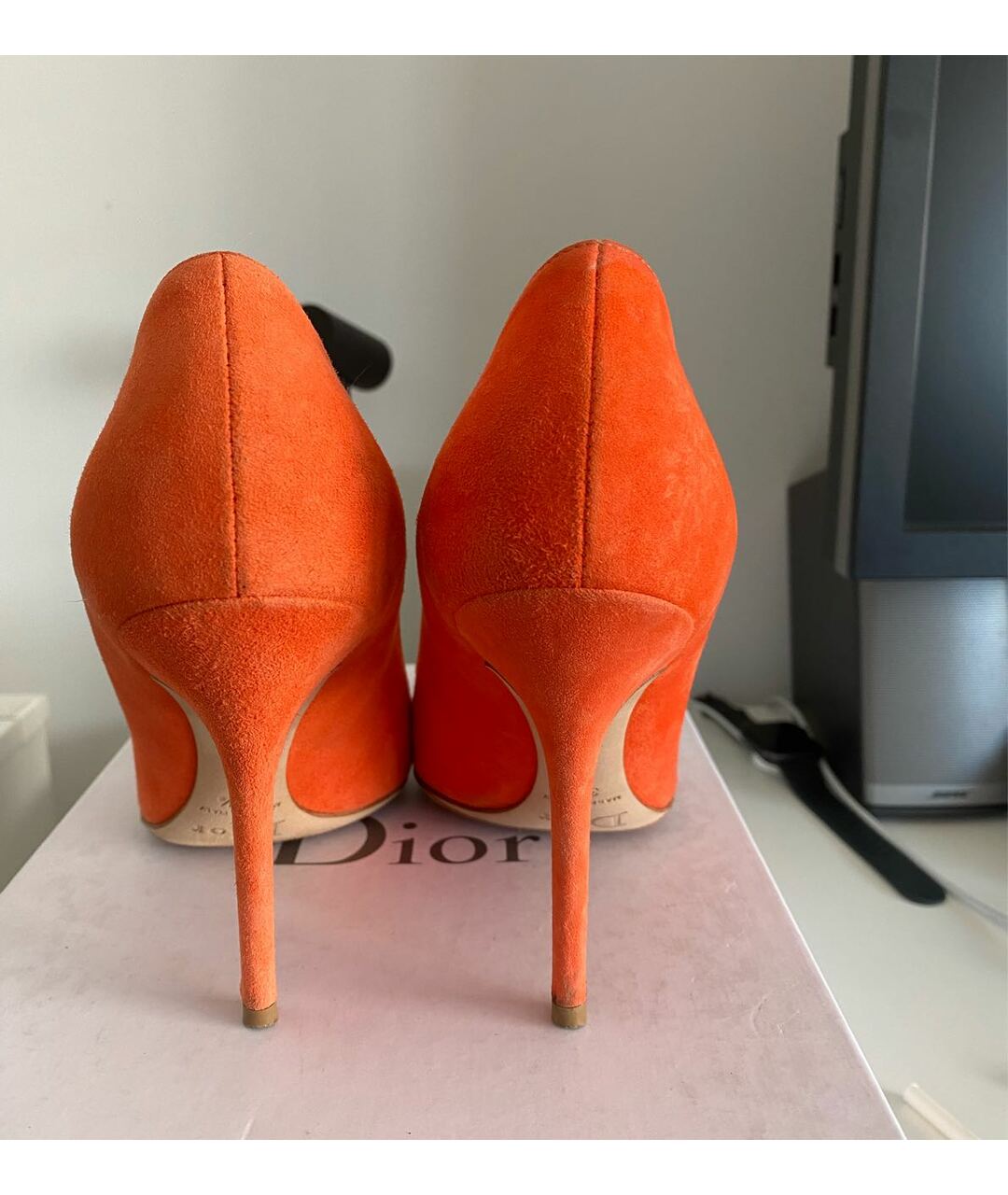 CHRISTIAN DIOR PRE-OWNED Оранжевое замшевые туфли, фото 4