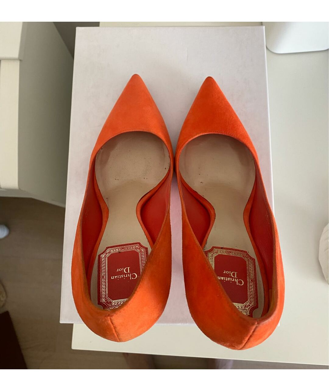 CHRISTIAN DIOR PRE-OWNED Оранжевое замшевые туфли, фото 3