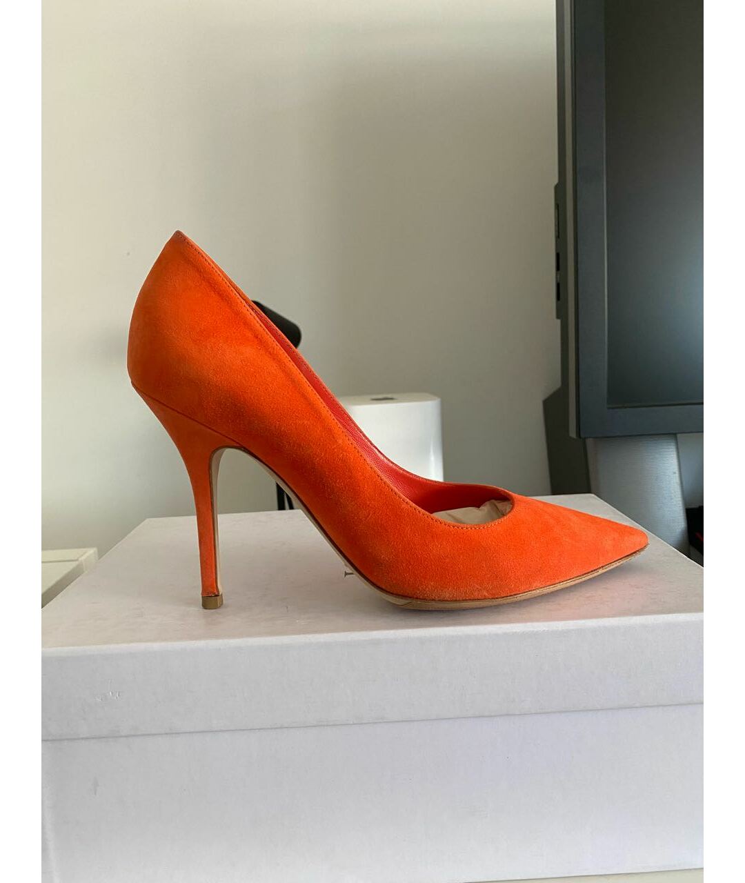 CHRISTIAN DIOR PRE-OWNED Оранжевое замшевые туфли, фото 8