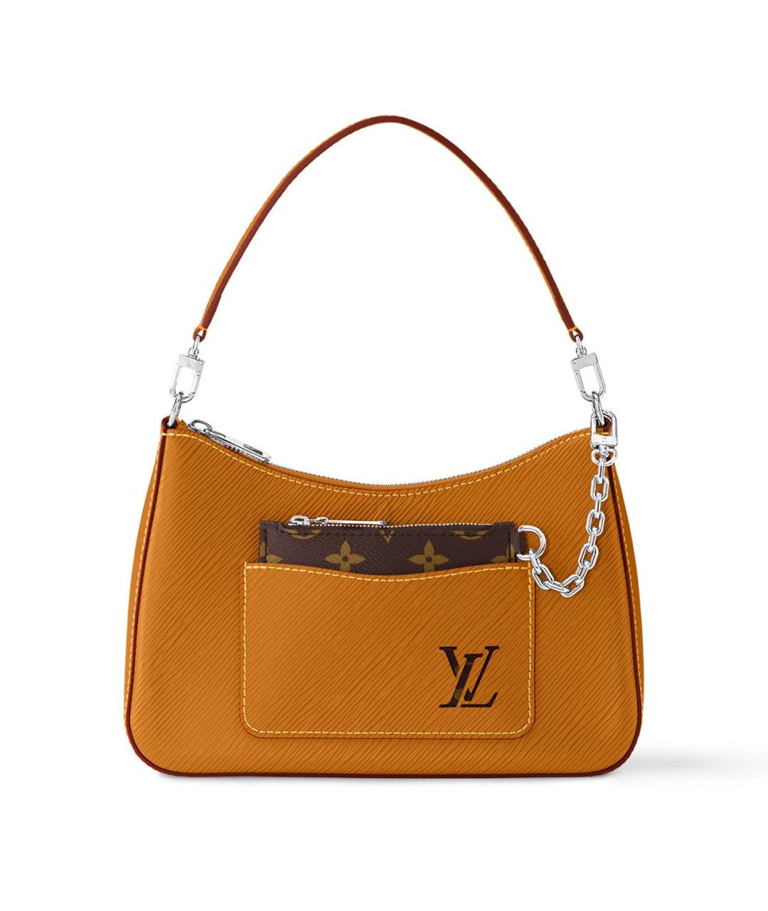 LOUIS VUITTON Коричневая кожаная сумка с короткими ручками, фото 1