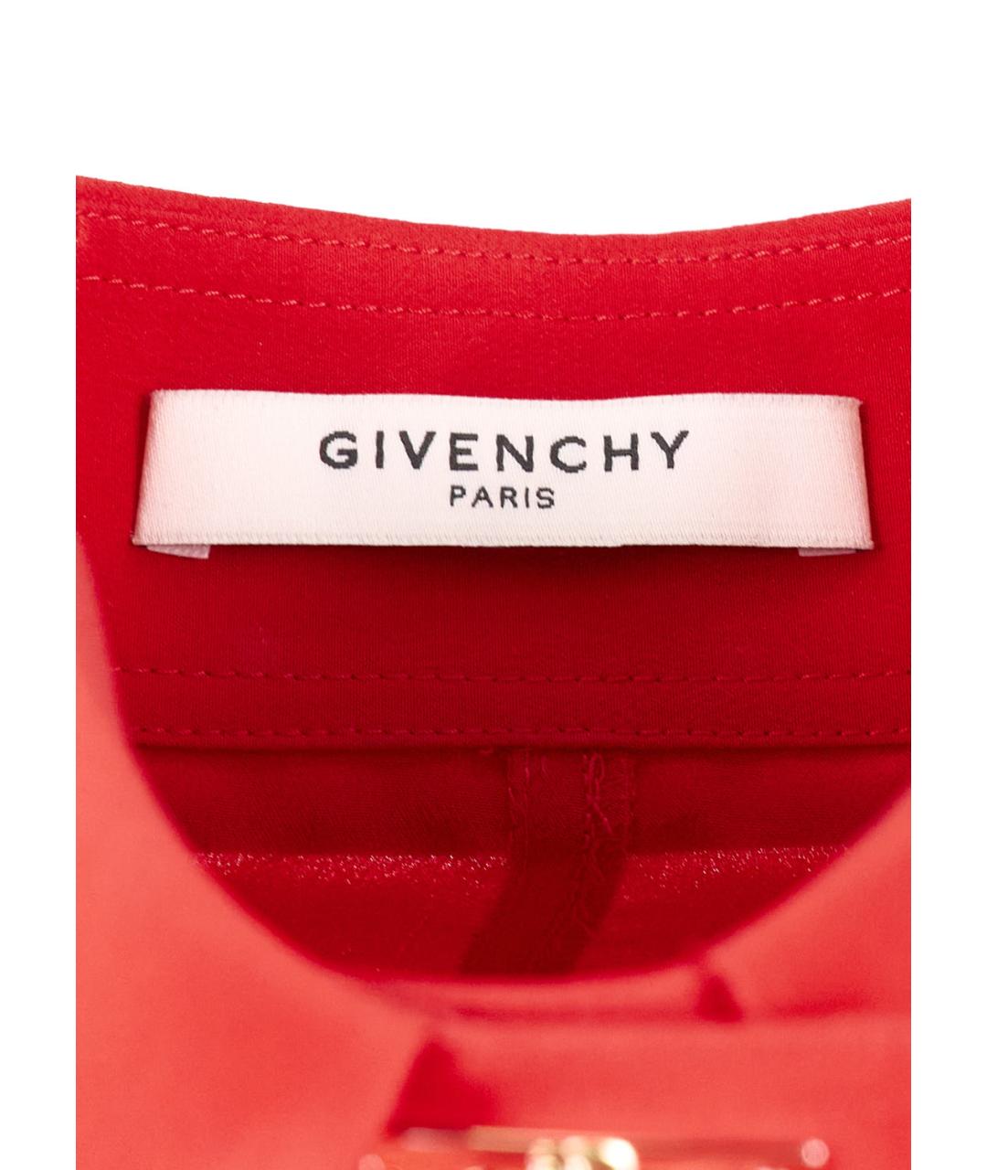 GIVENCHY Красное шелковое повседневное платье, фото 3