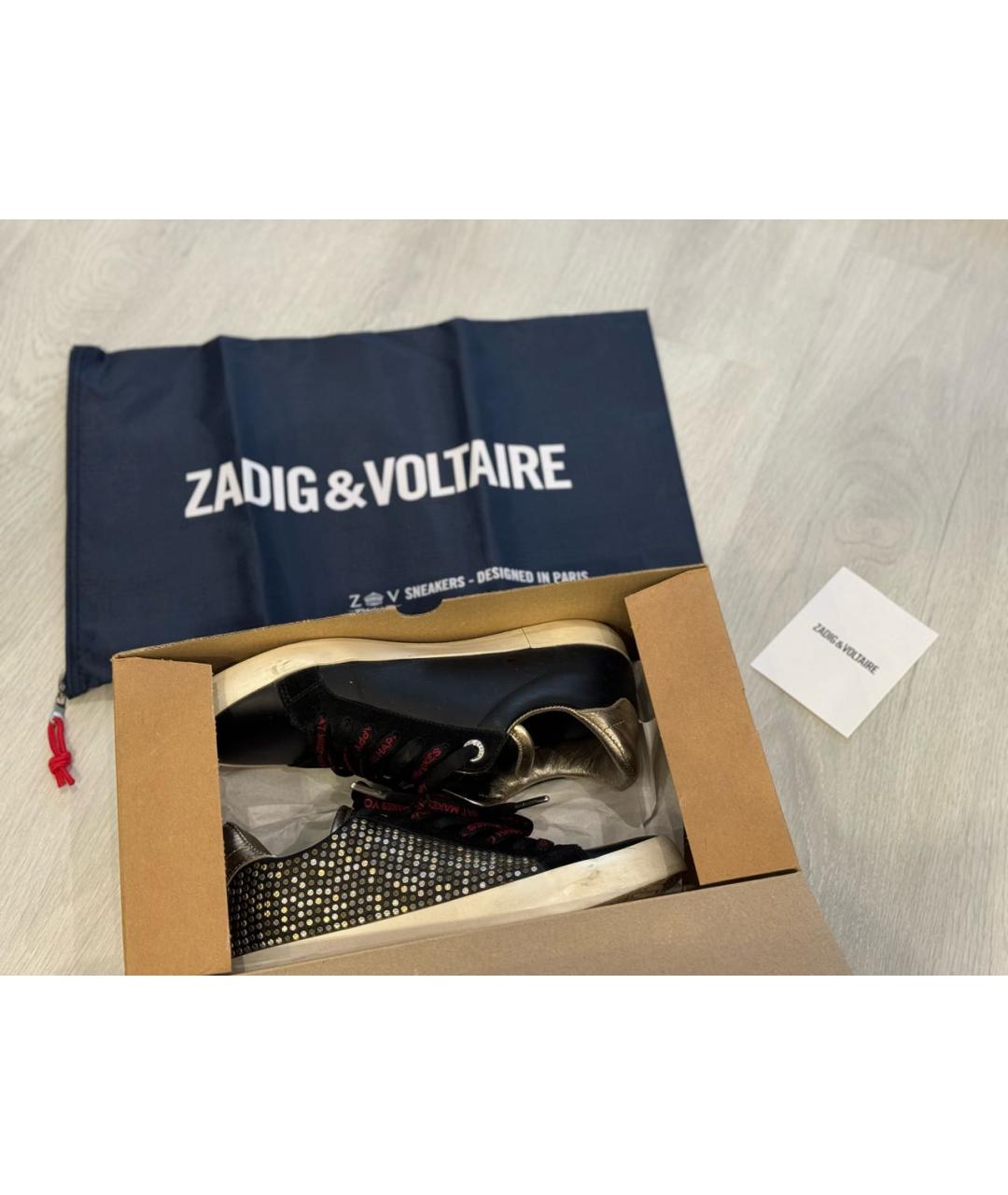 ZADIG & VOLTAIRE Черные кожаные кеды, фото 5