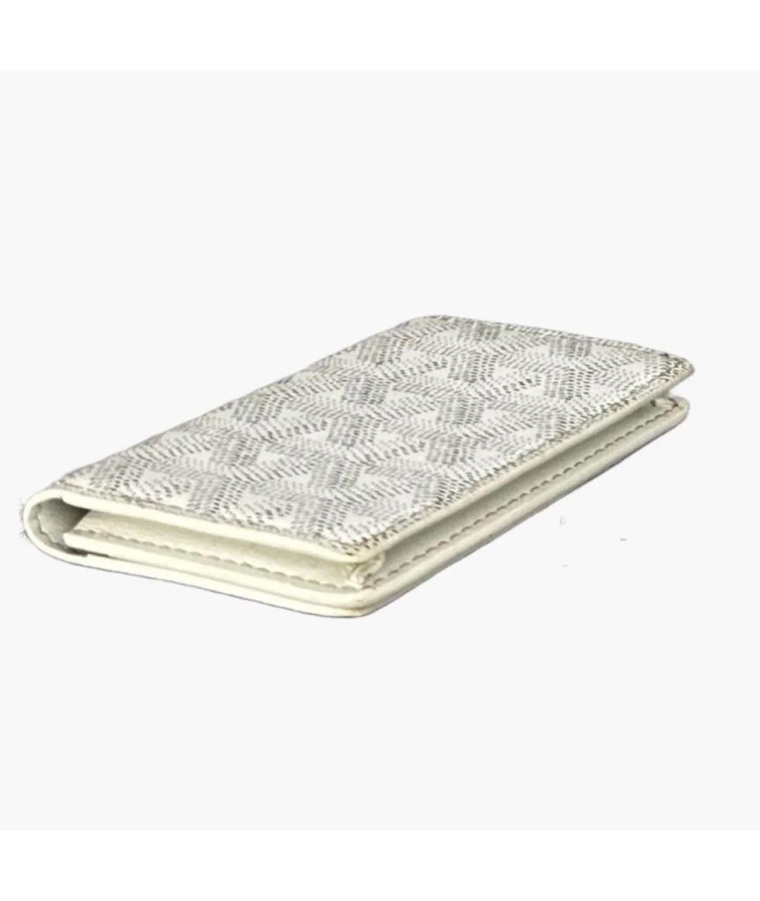 GOYARD Белый кожаный кошелек, фото 7
