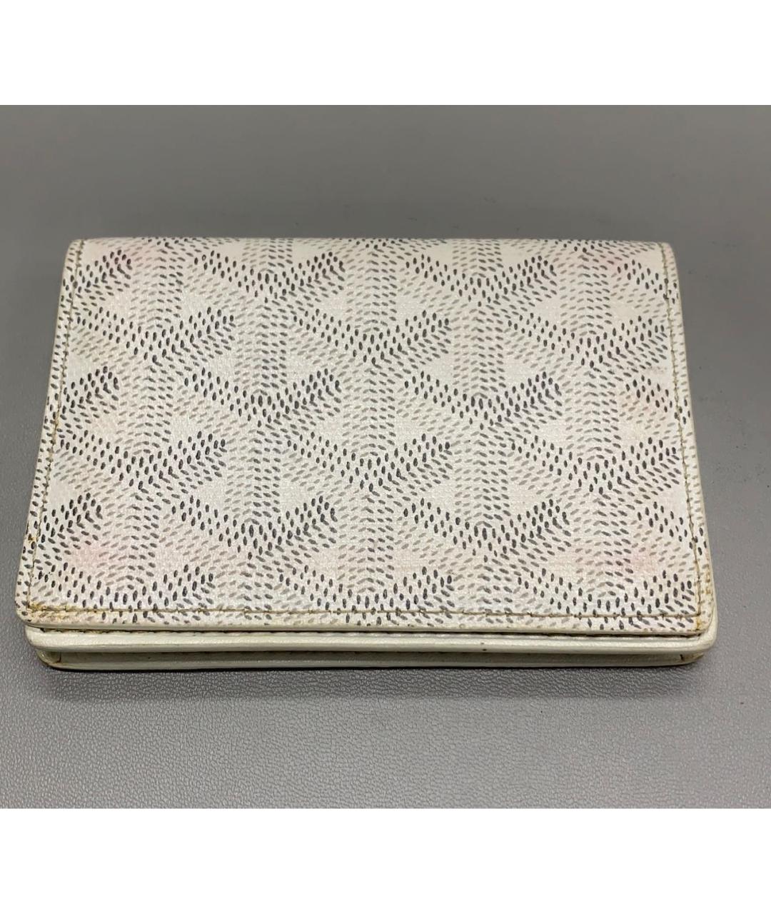GOYARD Белый кожаный кошелек, фото 4