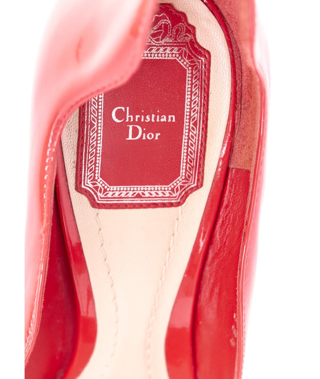 CHRISTIAN DIOR Красные туфли из лакированной кожи, фото 5