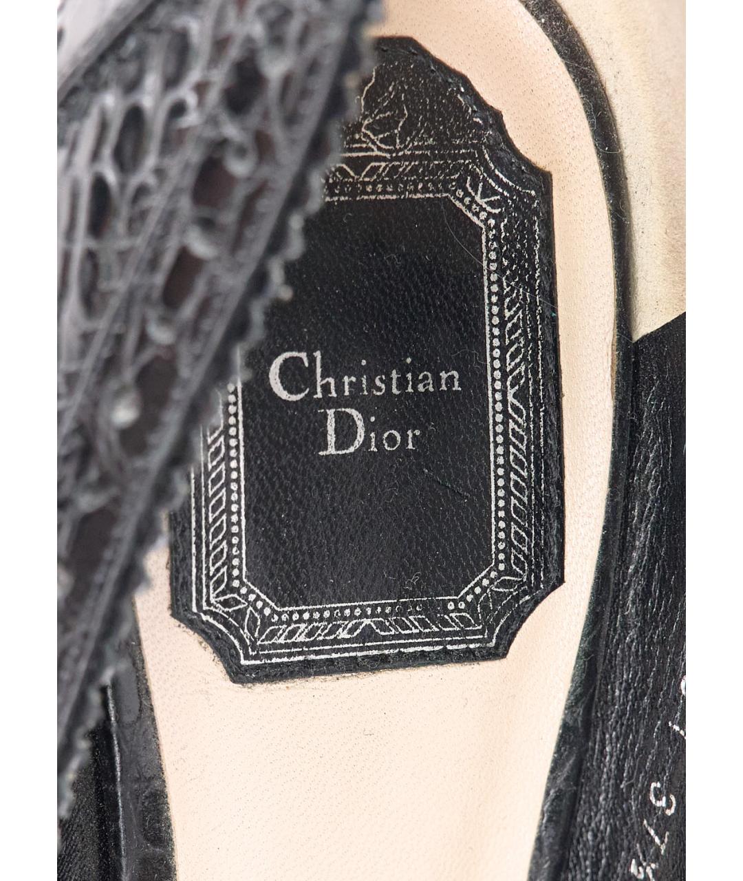 CHRISTIAN DIOR Черные кожаные туфли, фото 5