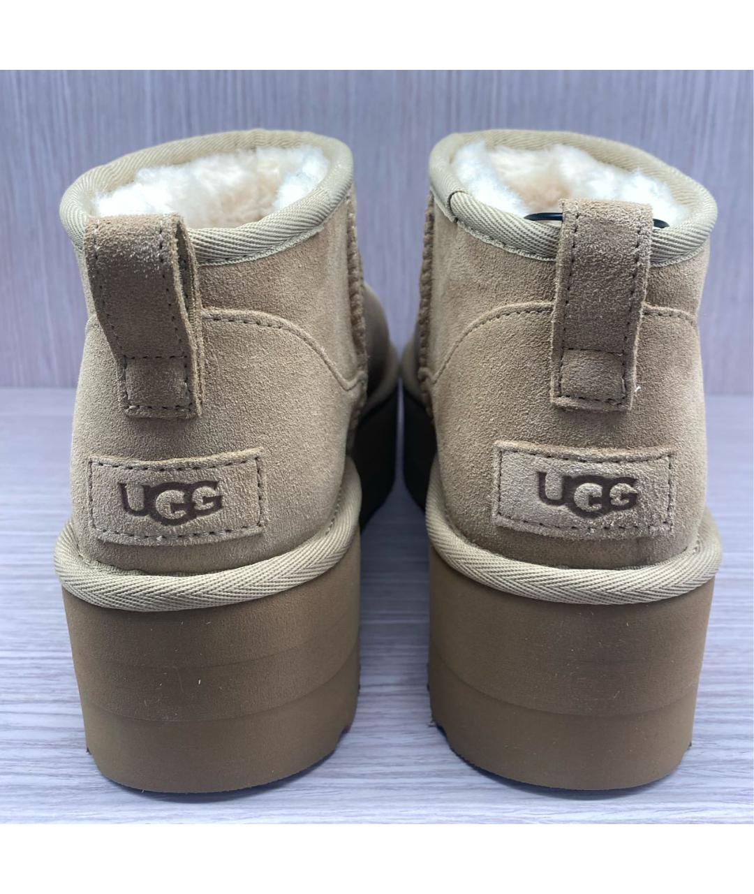 UGG AUSTRALIA Бежевые замшевые ботинки, фото 4