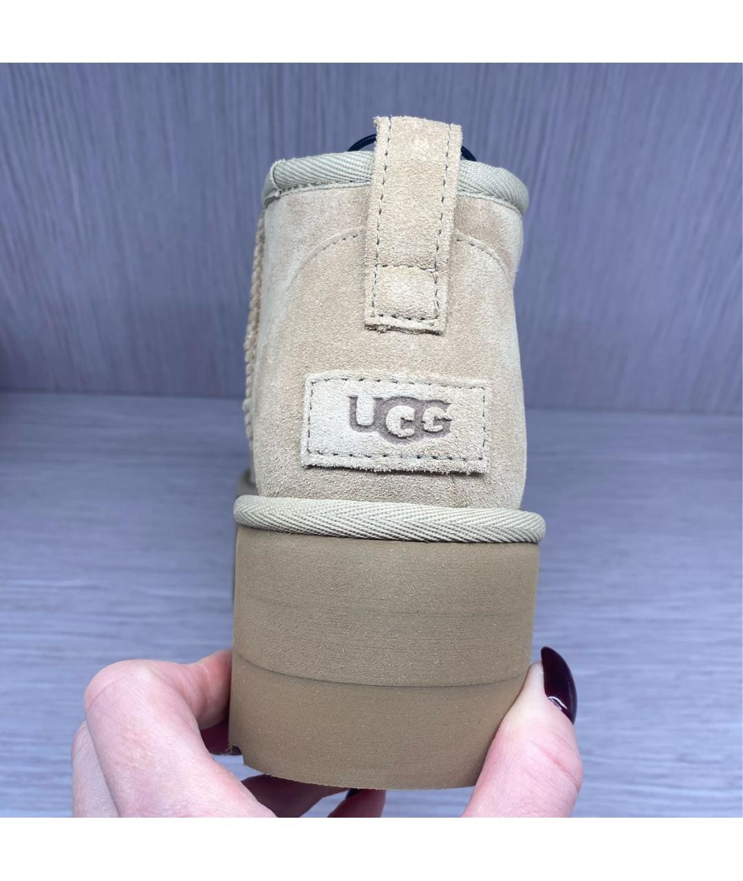 UGG AUSTRALIA Бежевые замшевые ботинки, фото 7