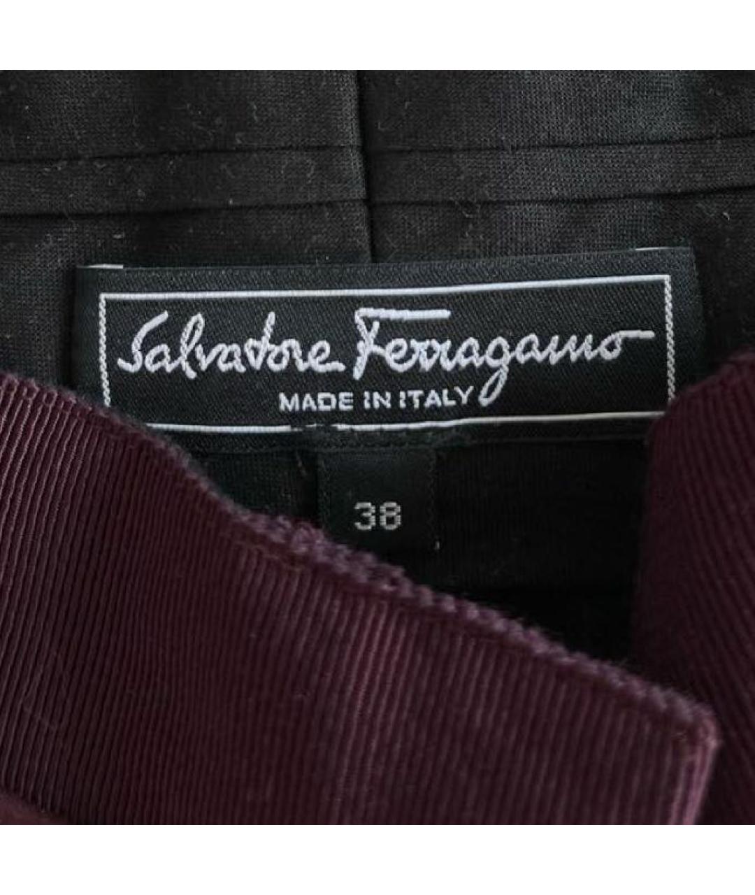 SALVATORE FERRAGAMO Бордовые хлопковые прямые брюки, фото 3