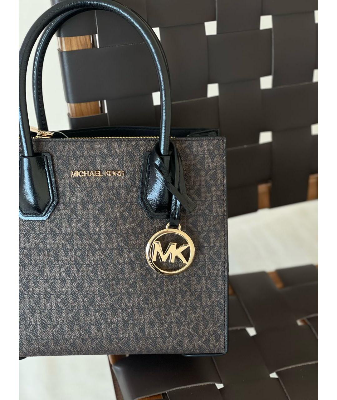 MICHAEL KORS Коричневая кожаная сумка с короткими ручками, фото 6