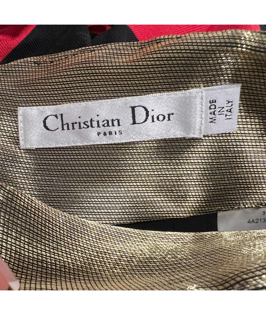 CHRISTIAN DIOR Золотая юбка мини, фото 3