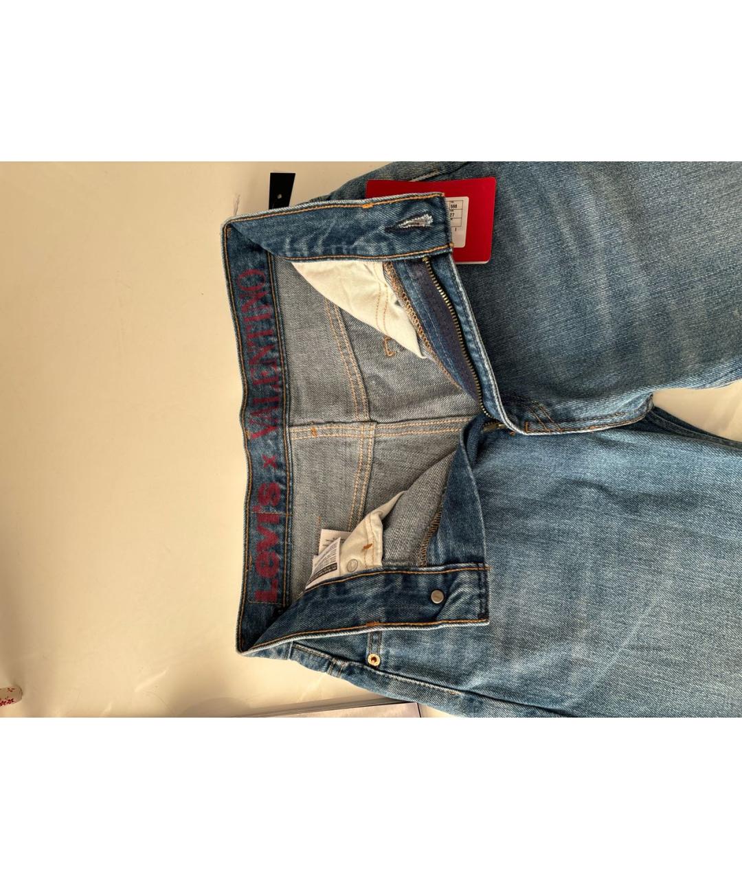 LEVI'S Голубые хлопковые прямые джинсы, фото 3