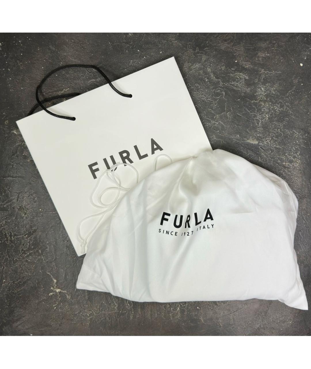 FURLA Бежевая кожаная сумка через плечо, фото 6