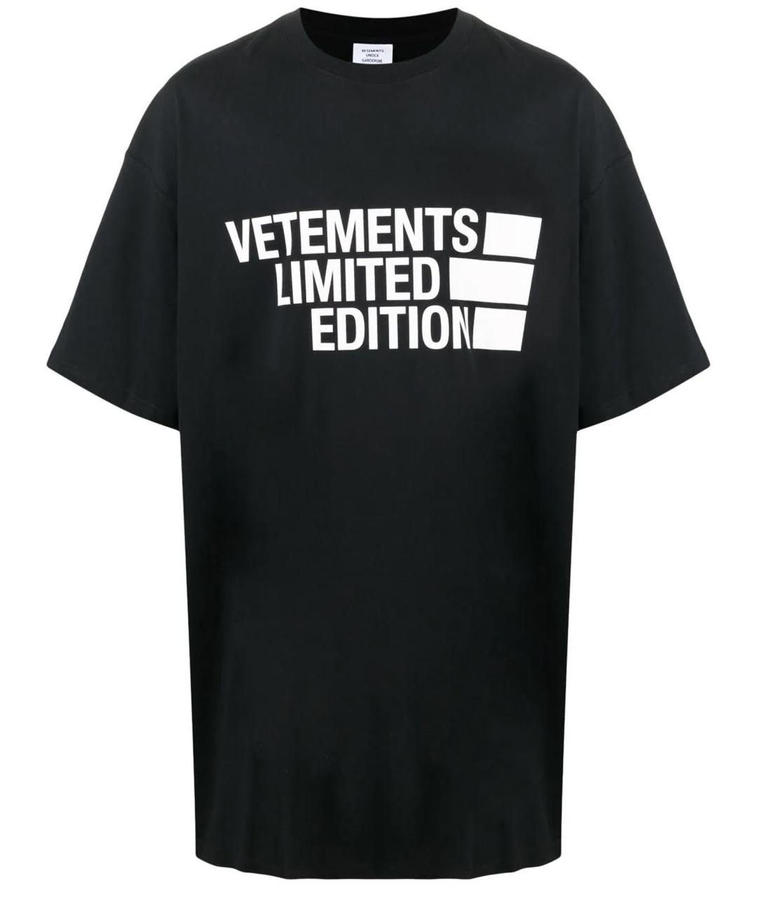 VETEMENTS Черная хлопковая футболка, фото 1