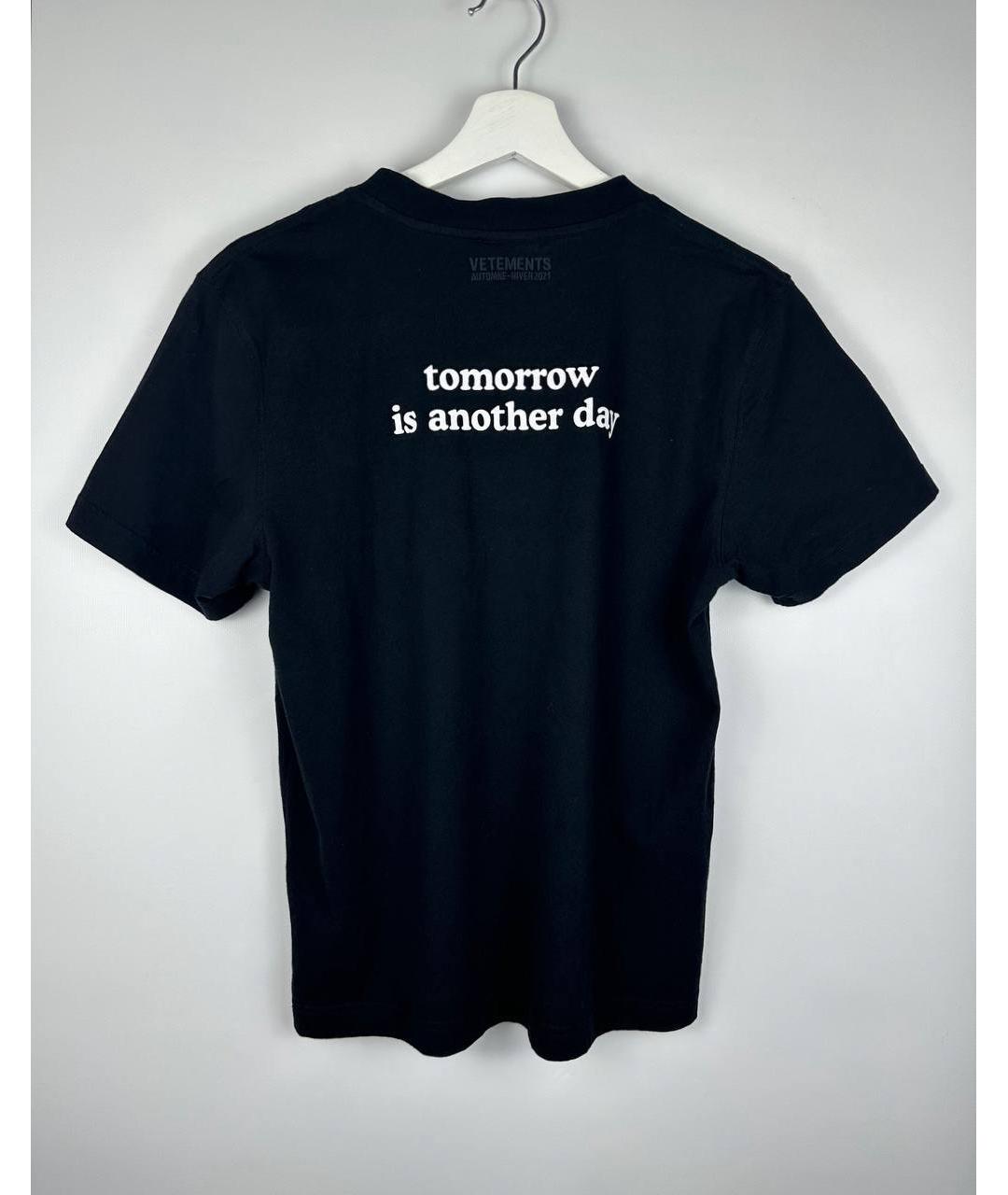 VETEMENTS Черная хлопковая футболка, фото 2
