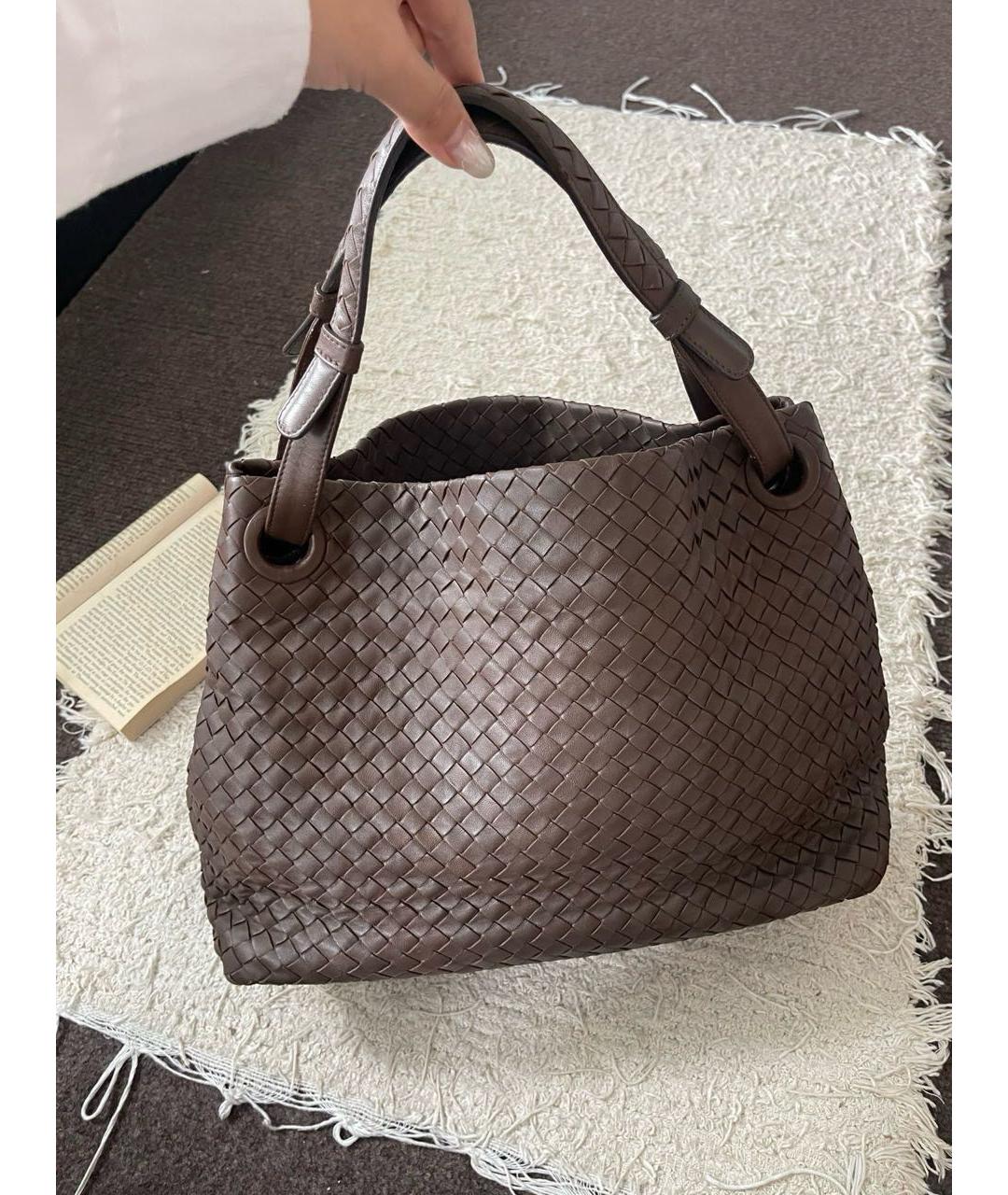 BOTTEGA VENETA Коричневая кожаная сумка через плечо, фото 2