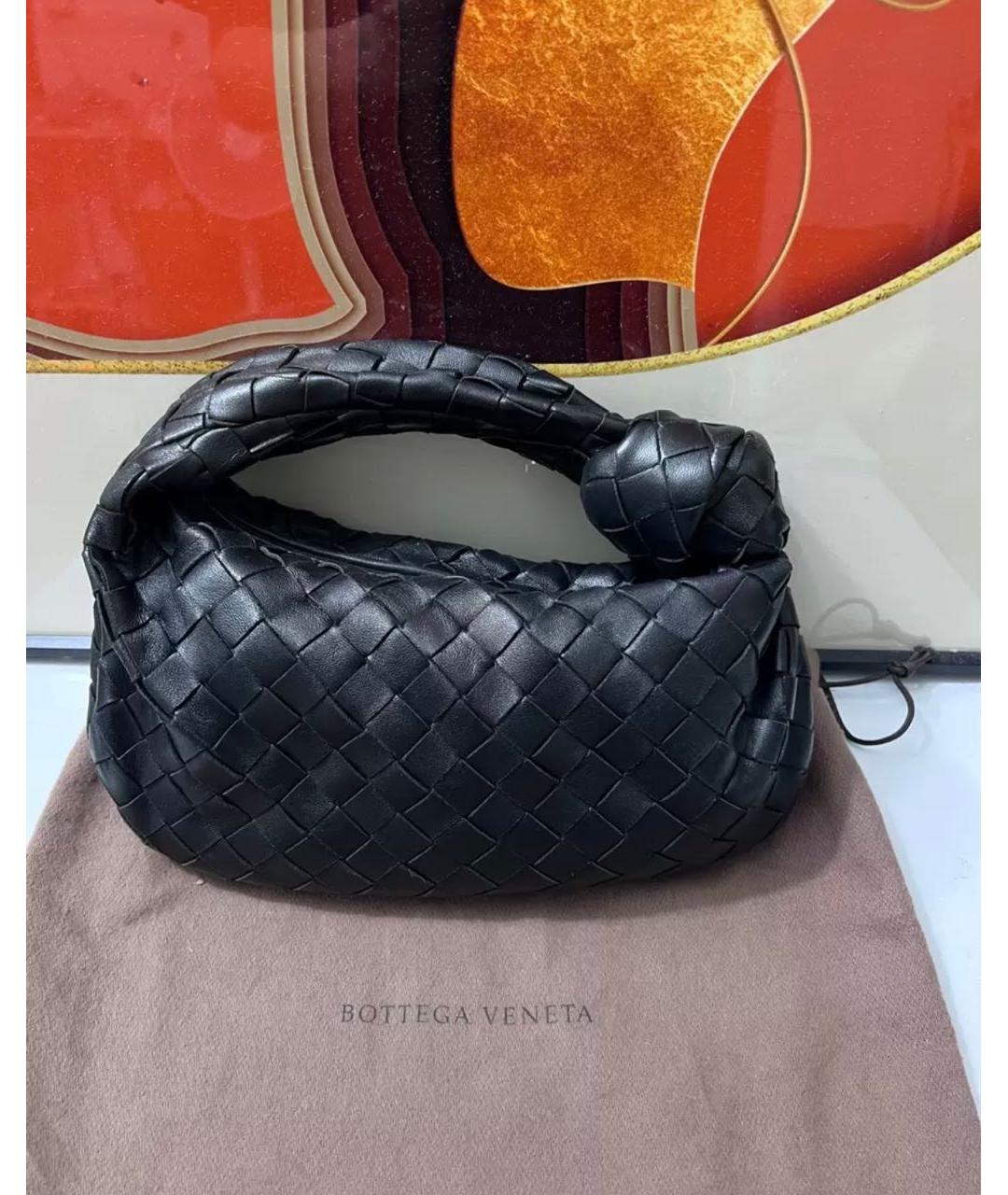 BOTTEGA VENETA Черная кожаная сумка с короткими ручками, фото 2