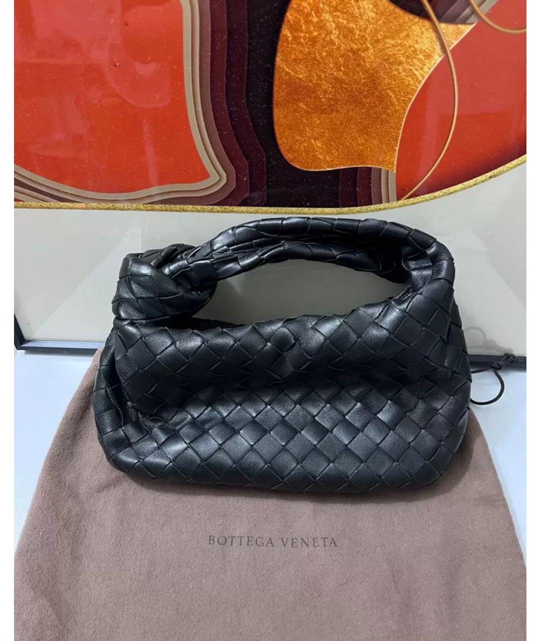 BOTTEGA VENETA Черная кожаная сумка с короткими ручками, фото 3