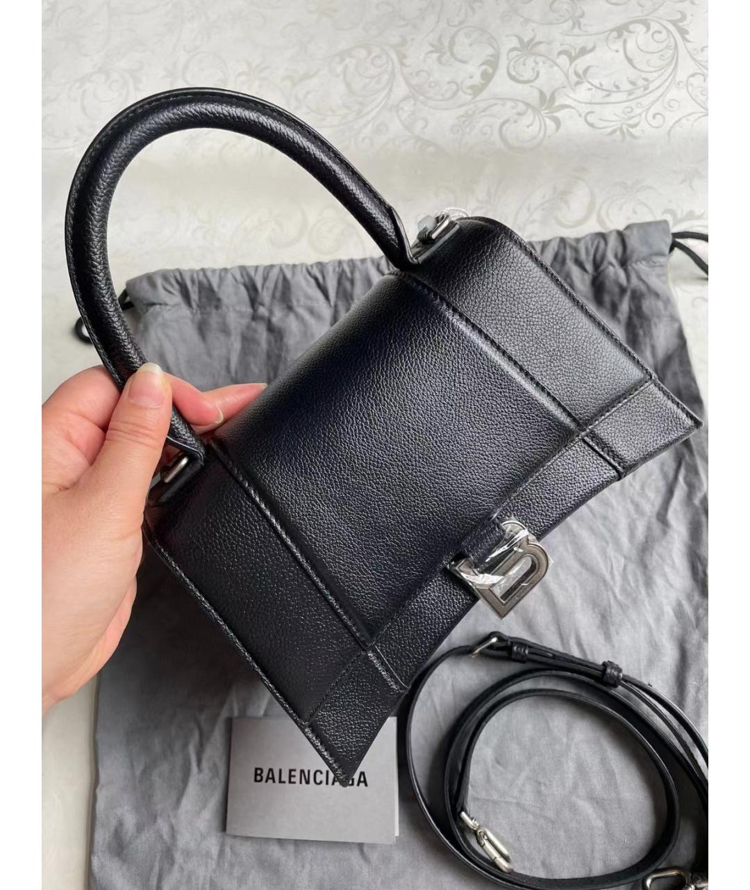BALENCIAGA Черная кожаная сумка с короткими ручками, фото 3