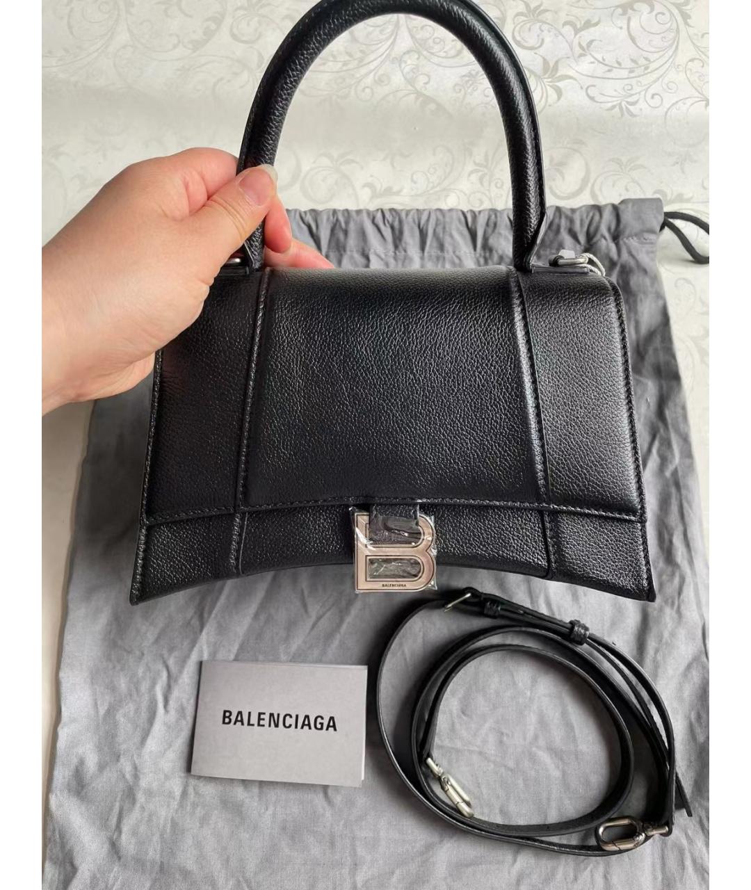 BALENCIAGA Черная кожаная сумка с короткими ручками, фото 7