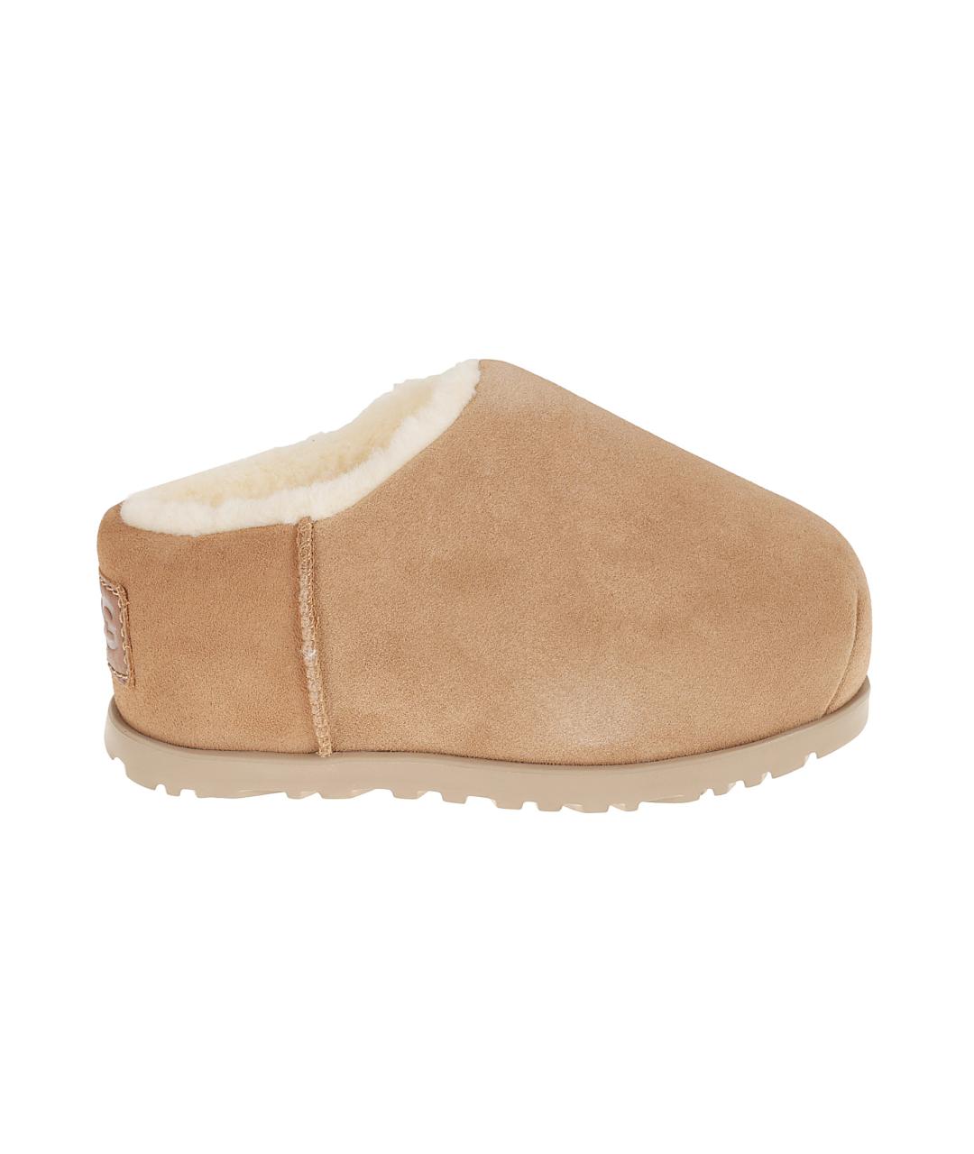 UGG AUSTRALIA Бежевые кожаные сабо, фото 1