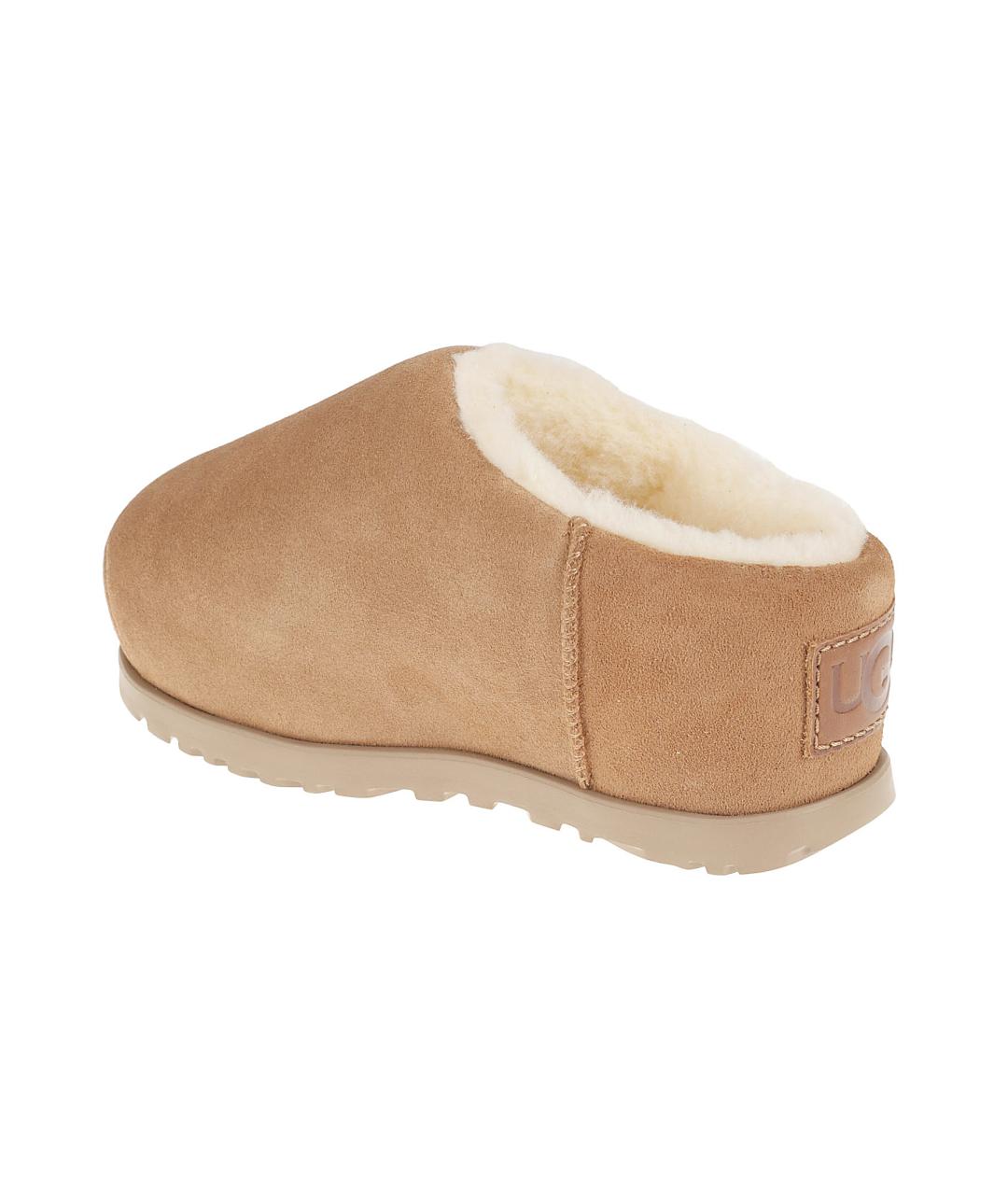 UGG AUSTRALIA Бежевые кожаные сабо, фото 3