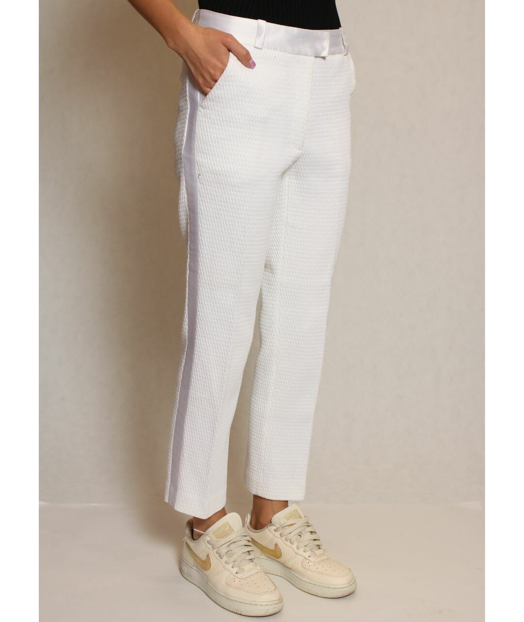 TZIPPORAH Белые брюки узкие, фото 2