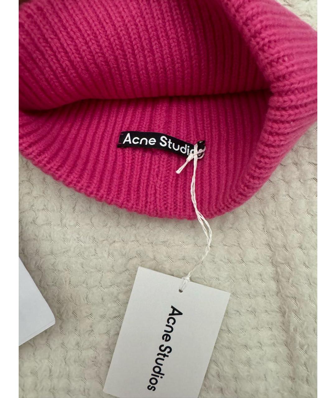 ACNE STUDIOS Розовая шерстяная шапка, фото 6