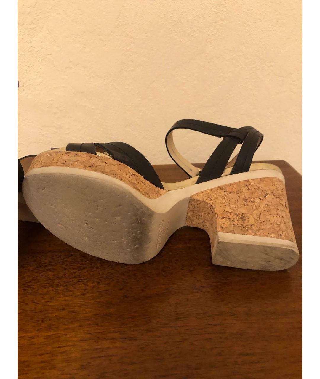 JIMMY CHOO Черные кожаные босоножки, фото 5