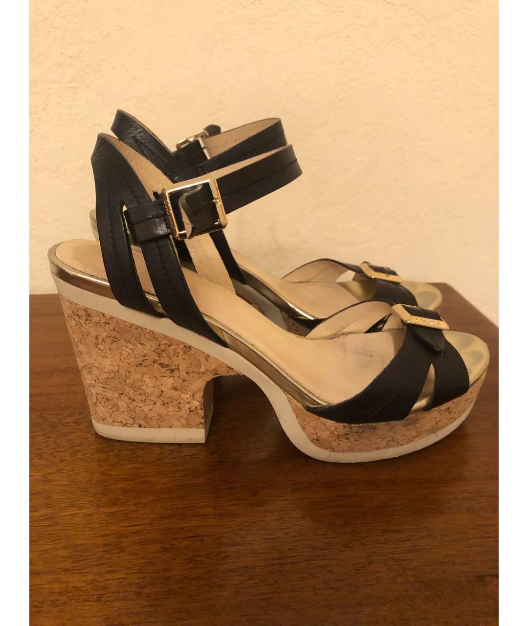 JIMMY CHOO Черные кожаные босоножки, фото 6