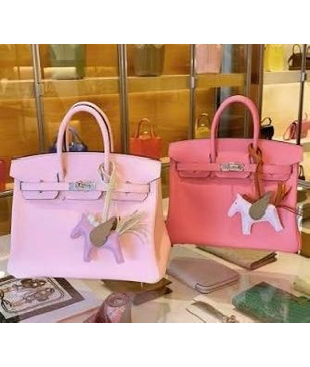 HERMES Розовый брелок, фото 5