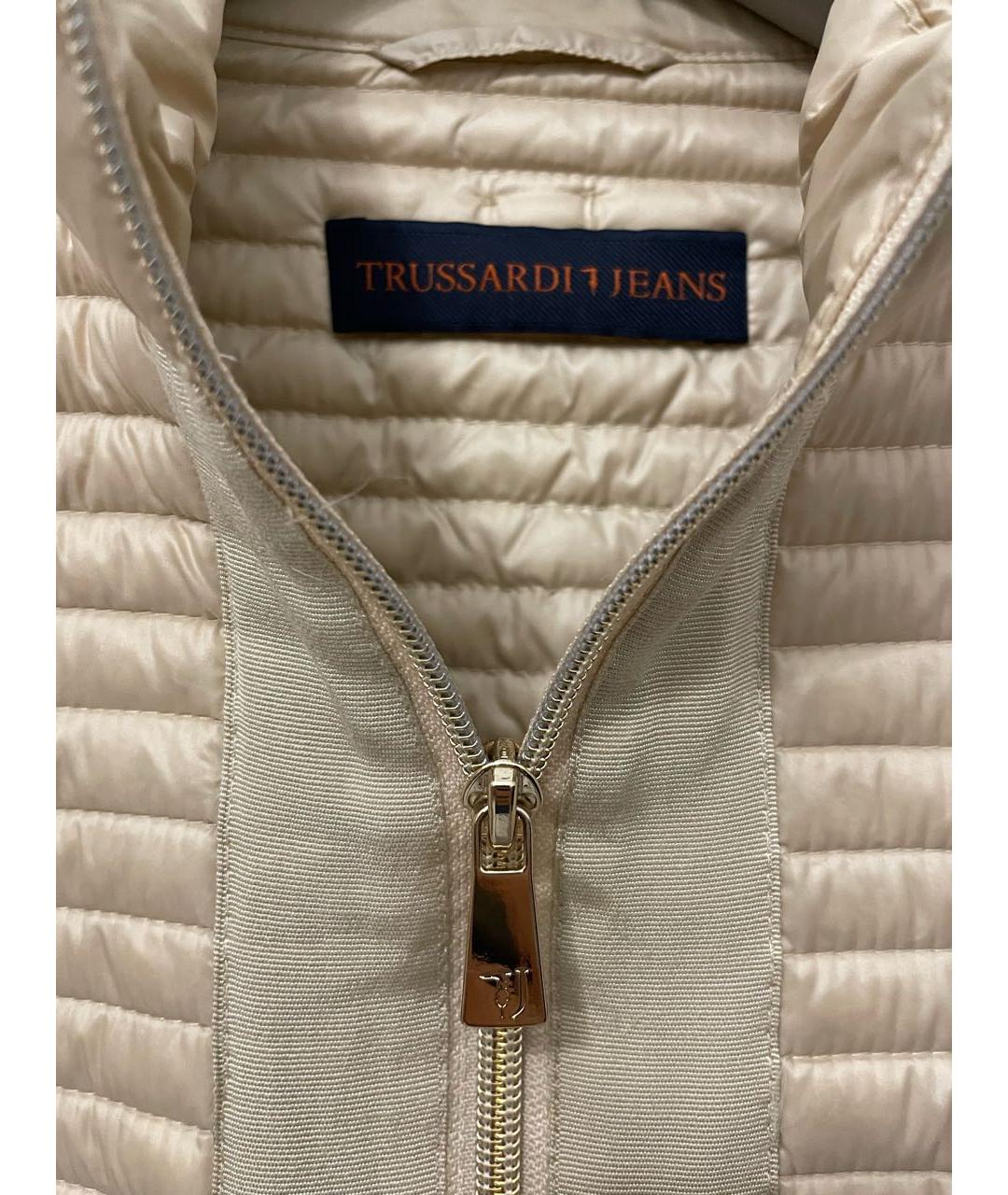 TRUSSARDI JEANS Бежевое полиэстеровое пальто, фото 6