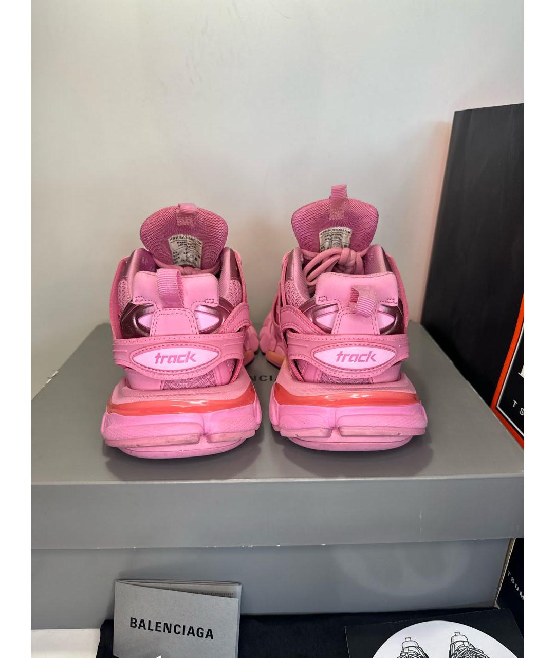 BALENCIAGA Розовые кожаные кроссовки, фото 4